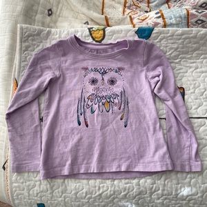 Tea Collection Owl purple LS tee